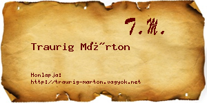 Traurig Márton névjegykártya